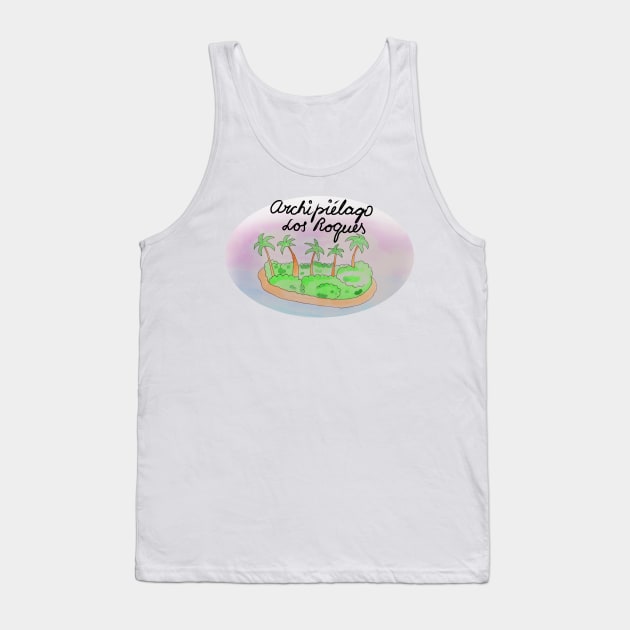 Archipiélago Los Roques watercolor Island travel, beach, sea and palm trees. Holidays and rest, summer and relaxation Tank Top by grafinya